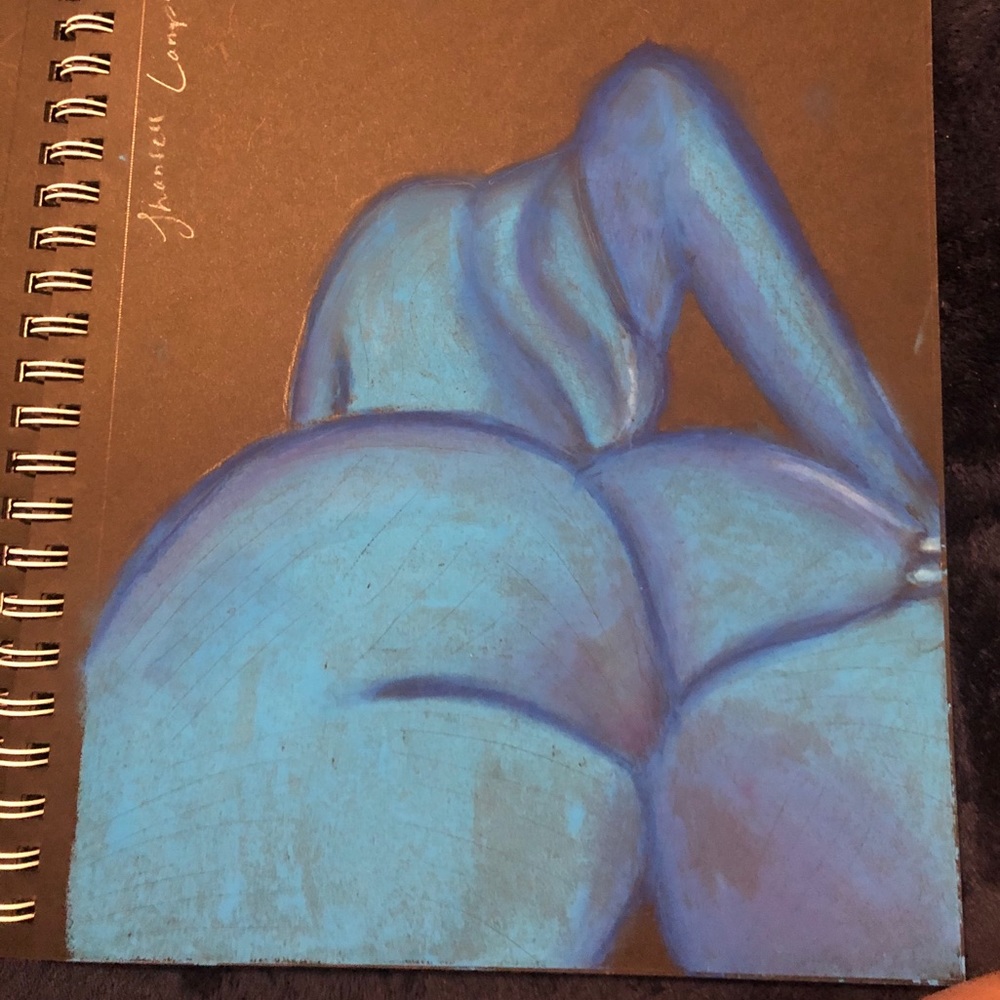 Oil pastel women figure drawing